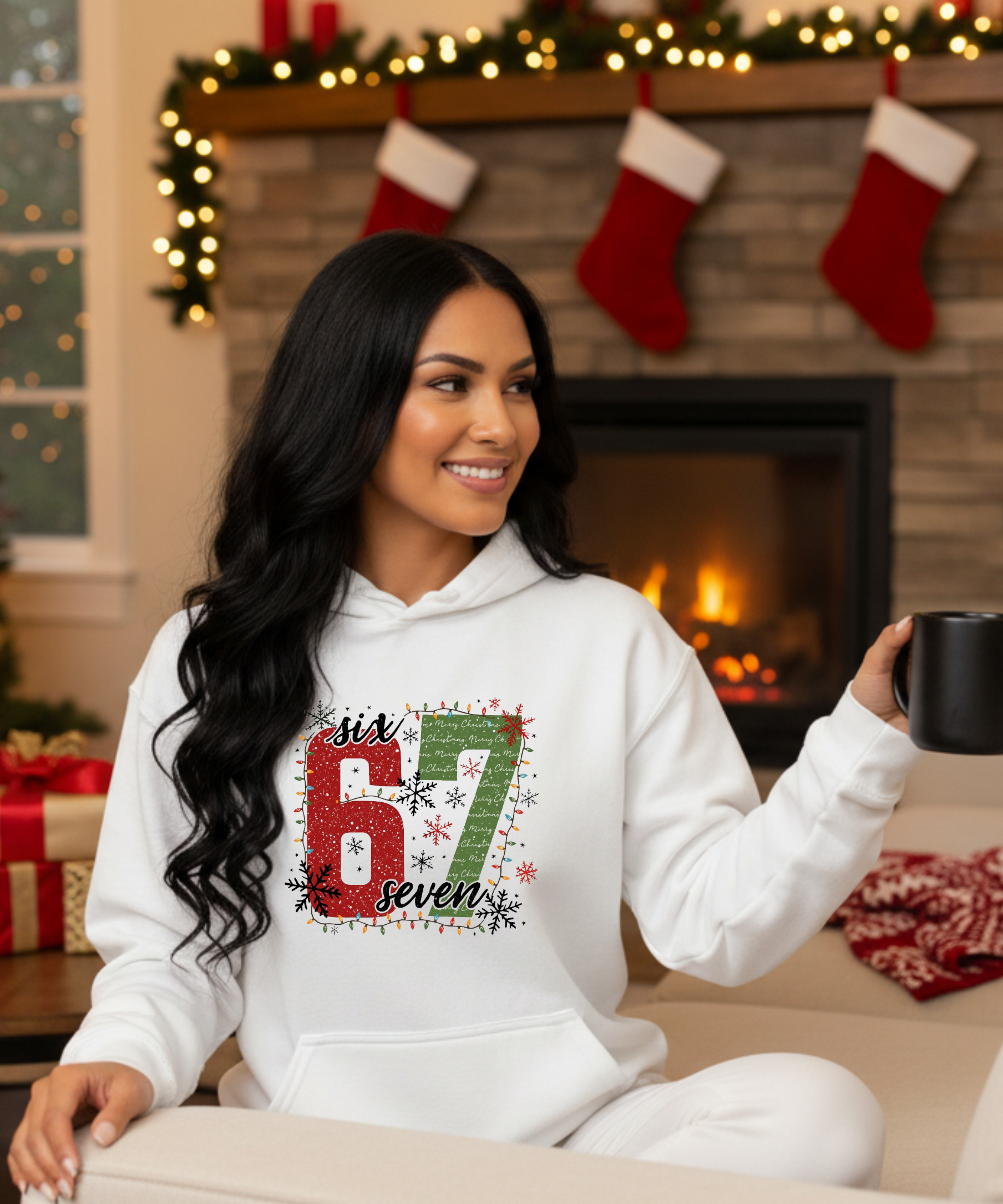 Merry Christmas Six Seven Graphic Unisex Hoodie