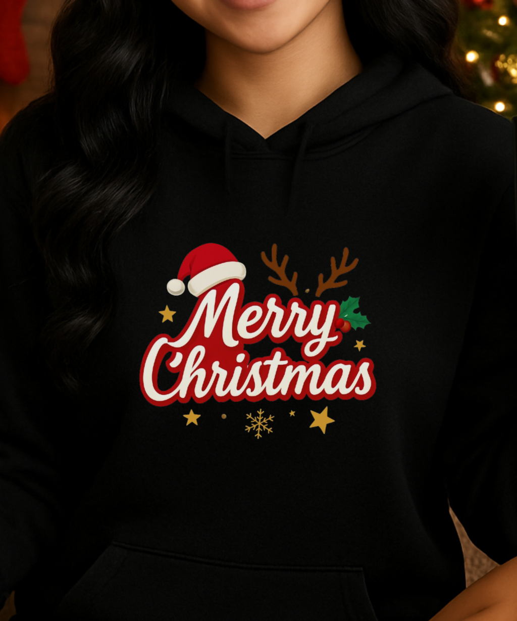 Retro & Playful Christmas Graphic – Vintage Holiday Cheer Design Unisex Hoodie